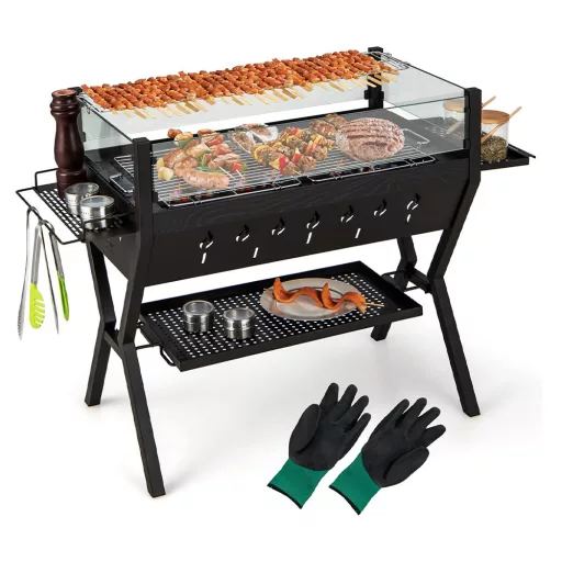 Grill węglowy z rusztami