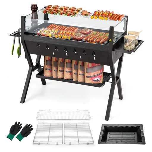 Grill węglowy z rusztami
