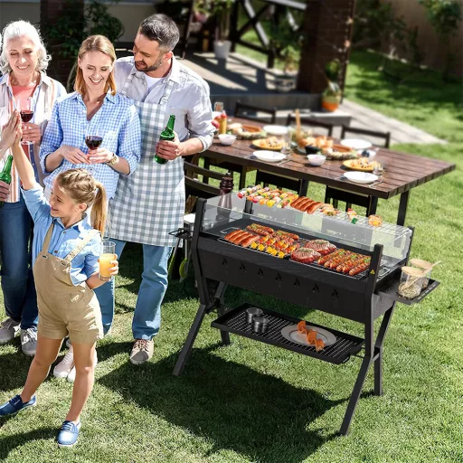 Grill węglowy z rusztami