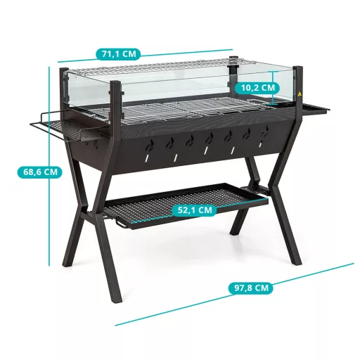 Grill węglowy z rusztami