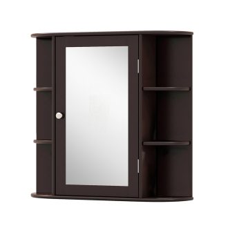 Szafka łazienkowa z lustrem, brązowa