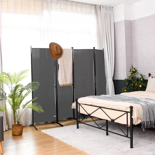 4-panelowa ścianka działowa 173 cm szara