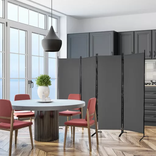 4-panelowa ścianka działowa 173 cm szara