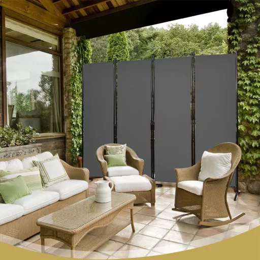 4-panelowa ścianka działowa 173 cm szara