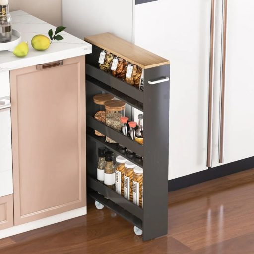 4-poziomowy regał z otwartymi półkami, szary