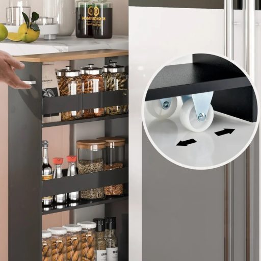 4-poziomowy regał z otwartymi półkami, szary