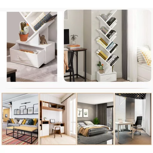 10-półkowa półka w białym kolorze