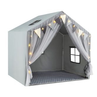 Namiot dziecięcy ze światełkami, szary