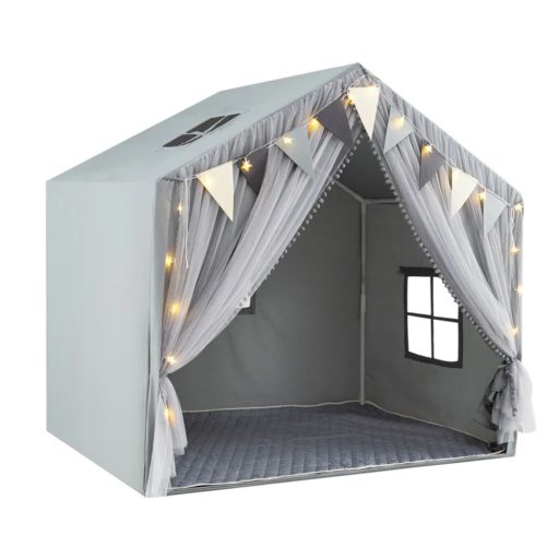 Namiot dziecięcy ze światełkami, szary