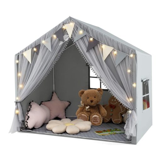 Namiot dziecięcy ze światełkami, szary