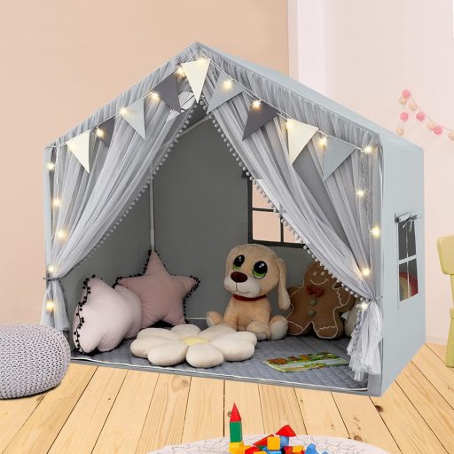 Namiot dziecięcy ze światełkami, szary