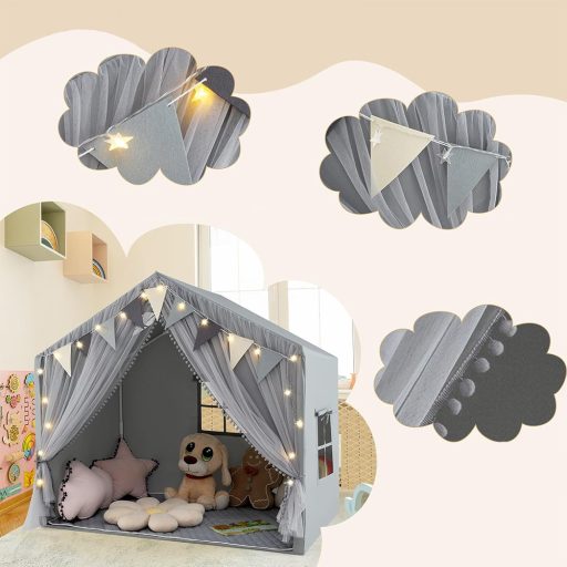 Namiot dziecięcy ze światełkami, szary