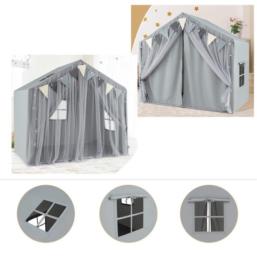 Namiot dziecięcy ze światełkami, szary