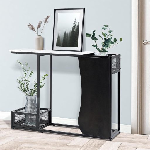 Stół Konsolowy z Blatem w Efekcie Marmuru