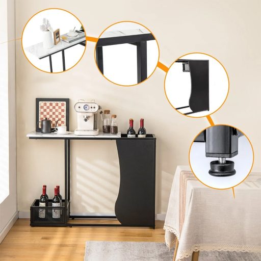 Stół Konsolowy z Blatem w Efekcie Marmuru