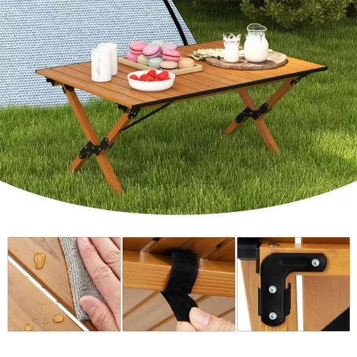 Składany stół campingowy z aluminium z torbą