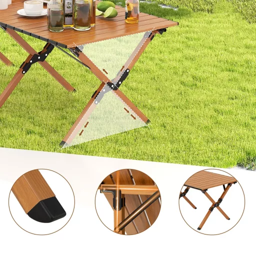 Składany stół campingowy z aluminium z torbą