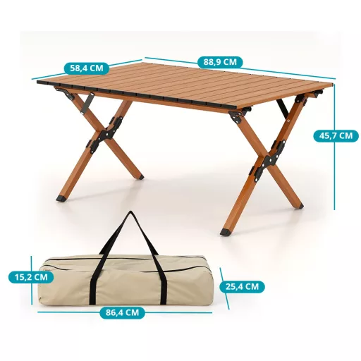 Składany stół campingowy z aluminium z torbą