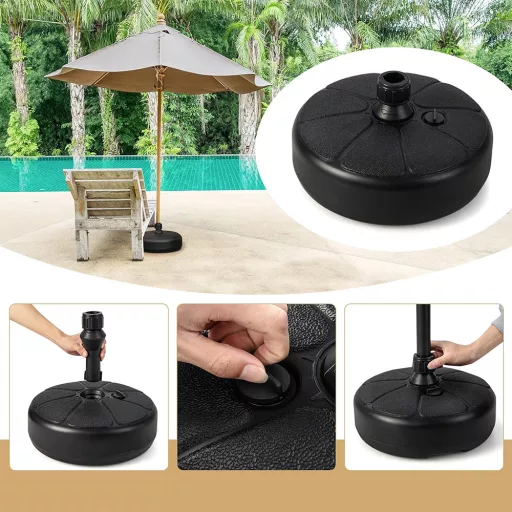 Podstawa parasola napełniana wodą lub piaskiem