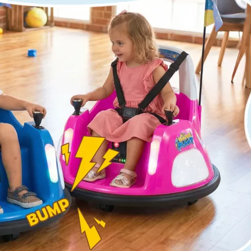 Dziecięcy dodgem 12V, różowy