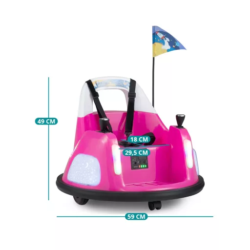 Dziecięcy dodgem 12V, różowy