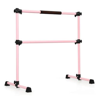 Przenośny podwójny drążek baletowy różowy