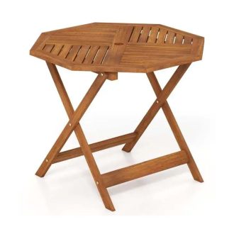 Ośmiokątny drewniany stolik kawowy