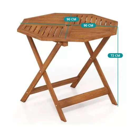 Ośmiokątny drewniany stolik kawowy