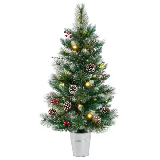 Ozdobiona sztuczna choinka z 20 ciepłymi diodami LED, 90 cm