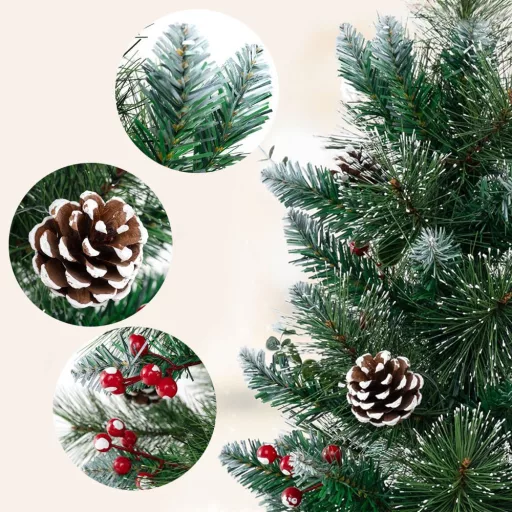 Ozdobiona sztuczna choinka z 20 ciepłymi diodami LED, 90 cm