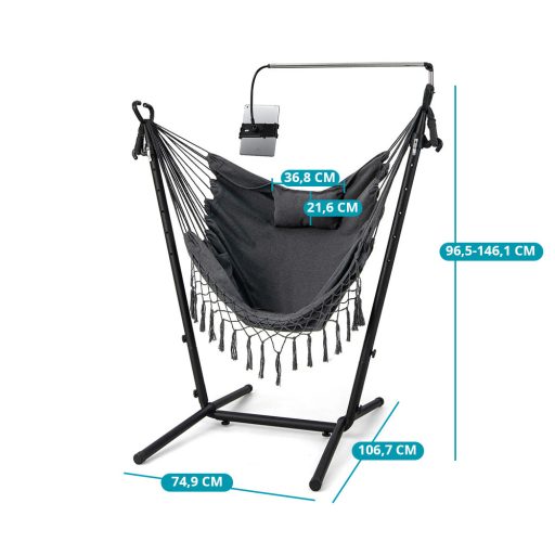 Regulowane Wiszące Krzesło z Uchwyt na Telefon