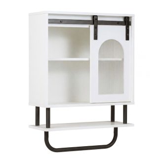   Szafka łazienkowa z uchwytem na ręczniki i otwartą półką