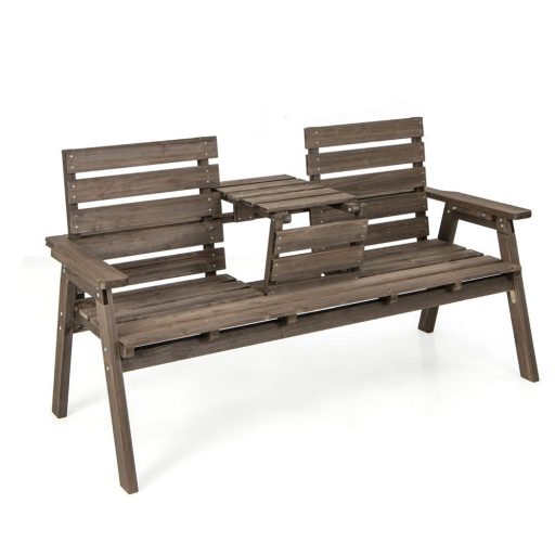 Ławka ogrodowa ze składanym stolikiem po środku