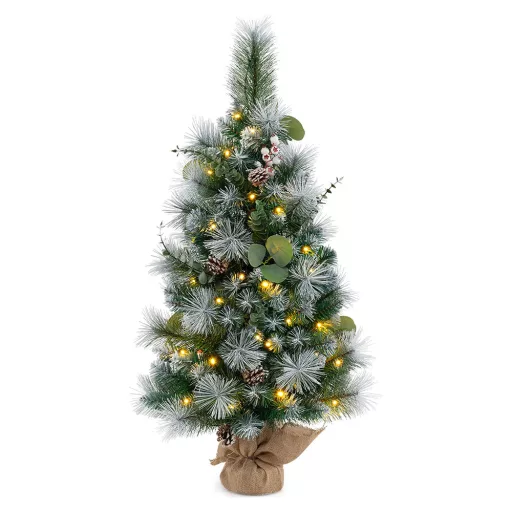 Mini Choinka Świąteczna z Ciepłymi Światłami LED, 90 cm