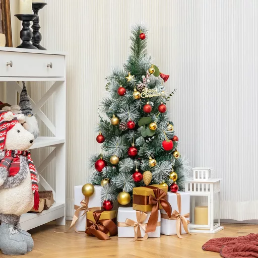 Mini Choinka Świąteczna z Ciepłymi Światłami LED, 90 cm
