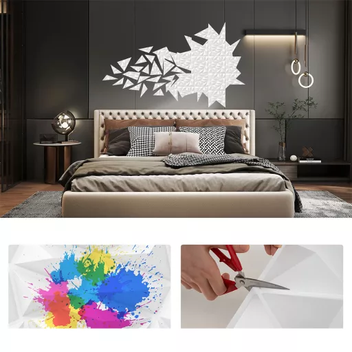 40 sztuk paneli ściennych 3D z diamentowym wzorem