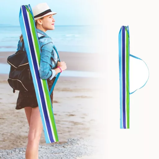 Regulowany parasol plażowy 198 cm niebieski
