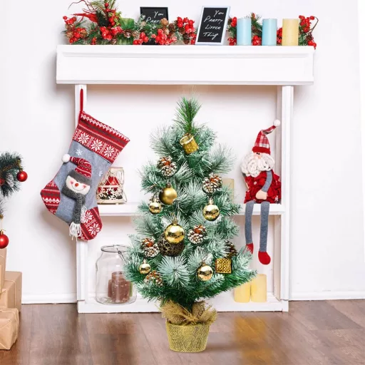 Sztuczna Choinka Śnieżna z Szyszkami 60cm