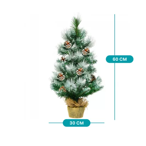 Sztuczna Choinka Śnieżna z Szyszkami 60cm