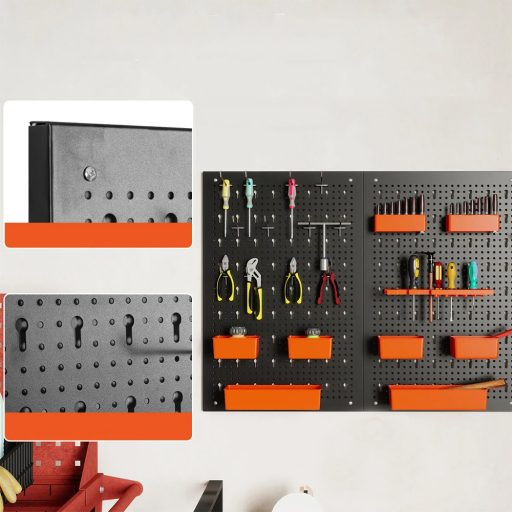 Metalowe przechowywanie narzędzi z 9 przegrodami i hakami