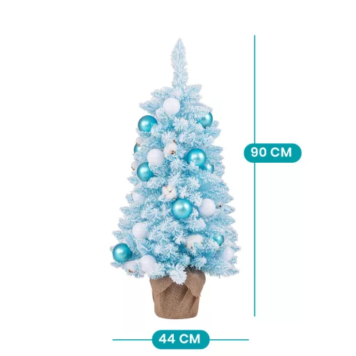 Sztuczna Choinka Świąteczna z Ozdobami 90cm Niebieska