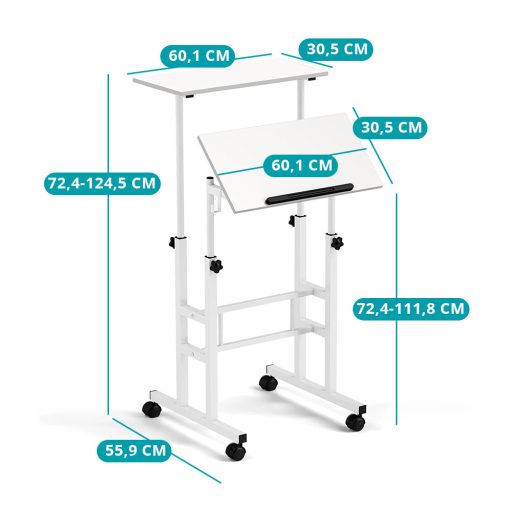 Mobilne Biurko Stojące na Kółkach