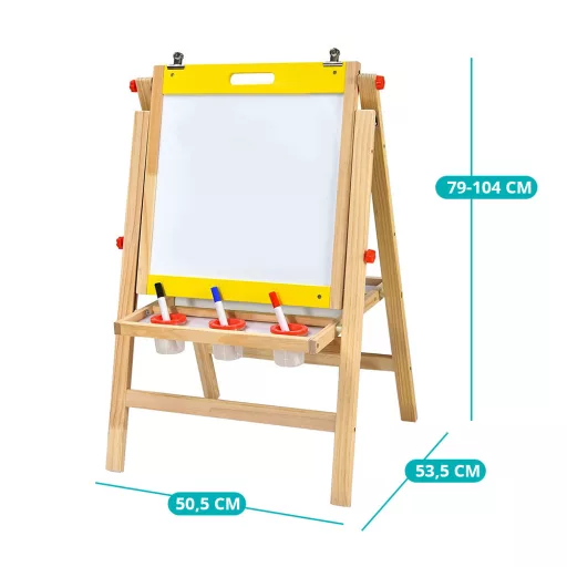 3-w-1 Drewniana Tablica Rysunkowa dla Dzieci