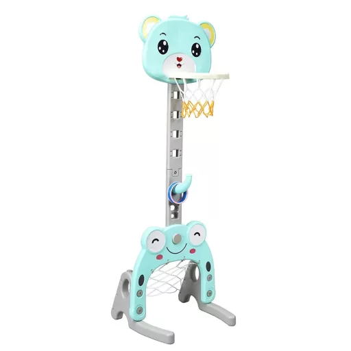 3-w-1 Regulowana Wysokość Koszykówka z Rzucaniem Pierścieni, Niebieska