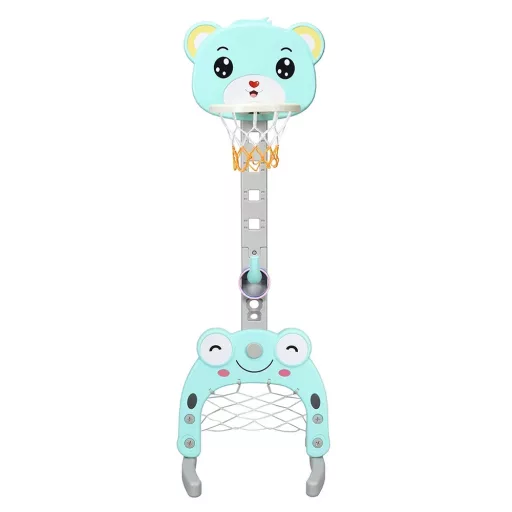 3-w-1 Regulowana Wysokość Koszykówka z Rzucaniem Pierścieni, Niebieska