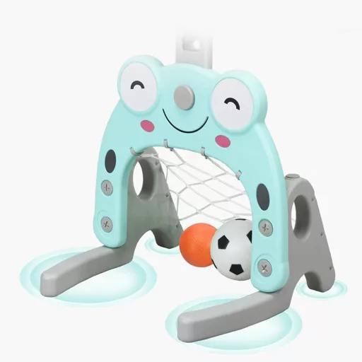 3-w-1 Regulowana Wysokość Koszykówka z Rzucaniem Pierścieni, Niebieska