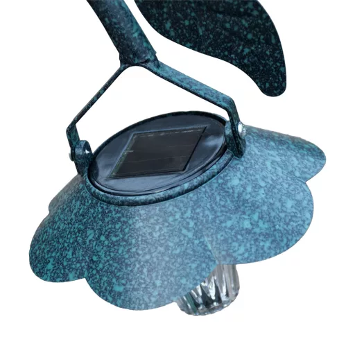 Karmnik i poidło dla ptaków z doniczką i solarnym oświetleniem