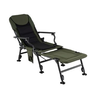 Duże krzesło wędkarskie z podnóżkiem
