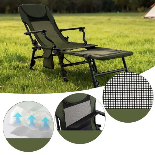 Duże krzesło wędkarskie z podnóżkiem