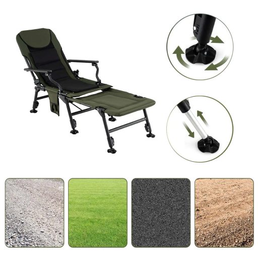 Duże krzesło wędkarskie z podnóżkiem